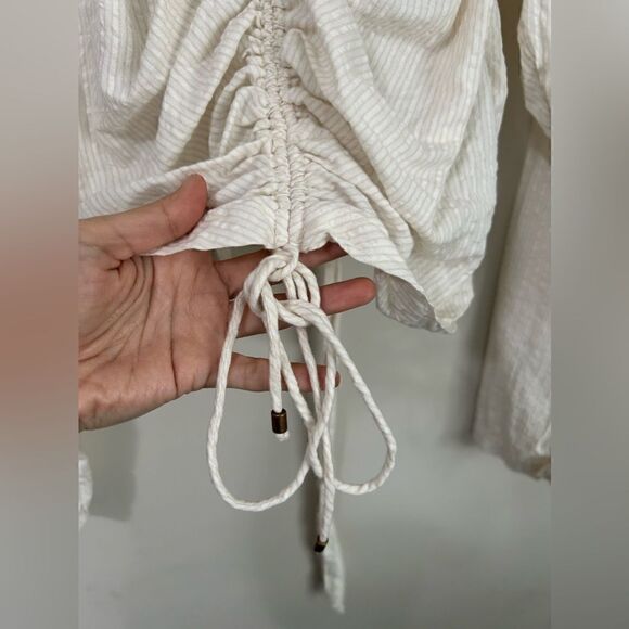 NWT Free People Long Sleeve Cinch Front Top - Picture 2 of 7